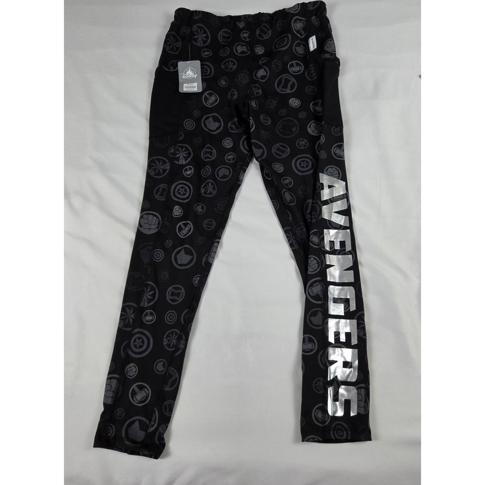 NEW Disney Marvel Avengers Black Leggings Side‎ Pocket Women's L